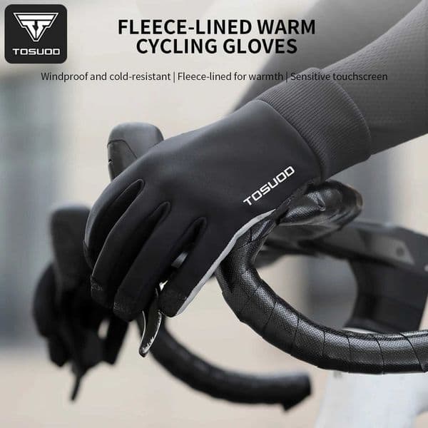 TOSUOD Winter Warm Gloves Shock-absorbing Silicone Pad Thermal Anti-slip Touchscreen Gloves for Outdoor Sports and Cycling H260518