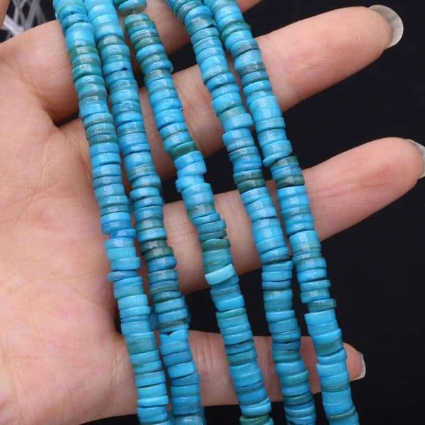 18cm 6x6mm Blue Natural Shell Semi-Finished Bead Spacer Beads for Jewelry Making DIY Necklace Bracelet Accessories Wholesale