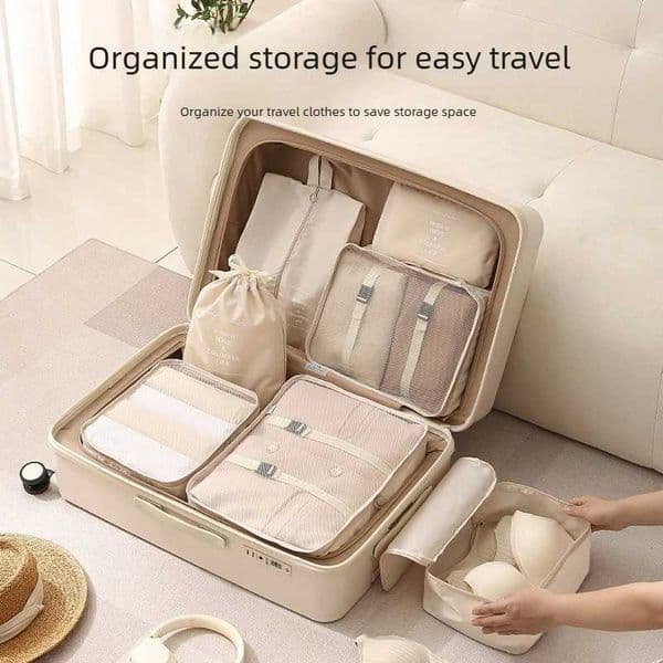 7pcs Set Travel Storage Bag Sub Packaging Multifunctional Cloth Luggage Organizer Compressible Clothing Storage Business Trip C260518