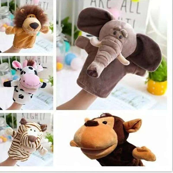 New hot Hand Finger Puppets Cartoon Plush Party Supply Family Gathering Favorite Toy Lion Sheep Duck Giraffe Children Gifts J260518
