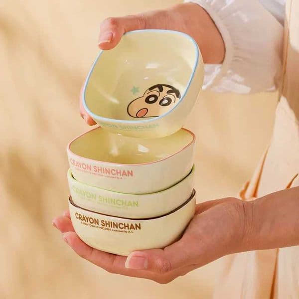 New Cute Cartoon Anime Crayon SHINCHAN Ceramic Square bowl Beautiful Kitchen Dinner Seasoning Dish Tableware Kid Birthday Gift Z260518