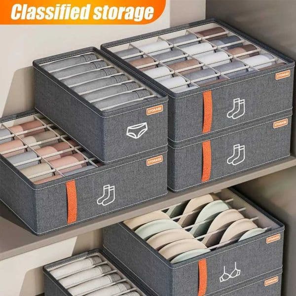 20 Grids Sock Foldable Fabric Storage Box For Closet Dresser Underwear Scarf Tie Divider Closet Organizers Box C260518