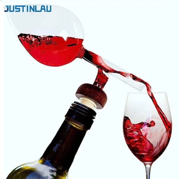 JUSTINLAU RoundPeach Shaped Red Wine Aerator Transparent Bottle Pourer and Quick Decanter Spout Glass Sobering Device 260508