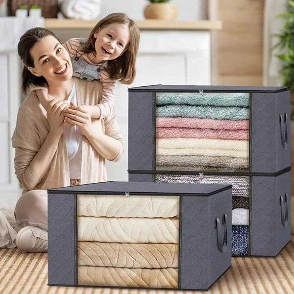 Foldable Fabric Storage Boxes Rectangle Multipurpose Organizer Bins Closet Non-Waterproof Blanket and Clothes Store Bags C260518