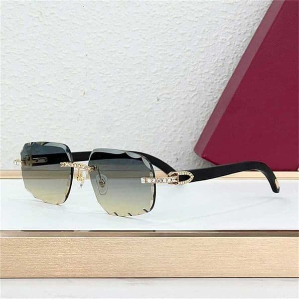 Designer Glasses High-end Sunglasses Fashionable And Unique Rimless Square Sunshade Glasses