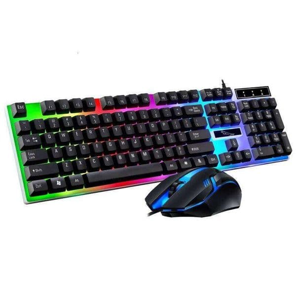 Gamer And Combo RGB LED 104-Key Wired Gaming Keyboard Mouse Set for Notebook Laptop Desktop PC Tablet 26Y0518