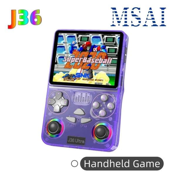 J36 Ultra All-in-One Handheld Game Console 20000+ Games 20 Emulators 3000mAh RGB Joystick Multiplayer Multi-Language 26L0518