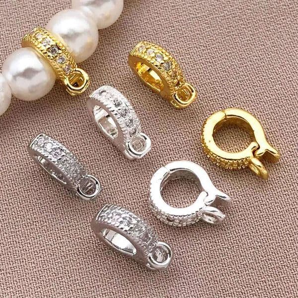 3pcs18K Copper Plated Genuine Thick Silvery White Golden Melon Seed Buckle Pendant Buckle, DIY Jewelry Making Accessories