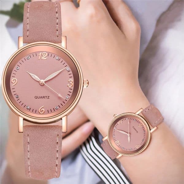Fashion Dial Womens Watch Casual Leather Band Analog Quartz Watches 260516
