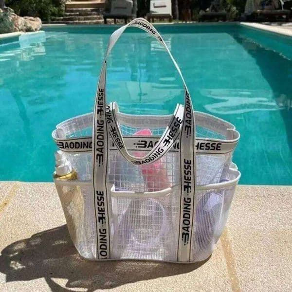 Swimming bag women's large capacity waterproof wet and dry separation multi-pocket PVC mesh swimsuit bath fitness travel storage 26Y0518