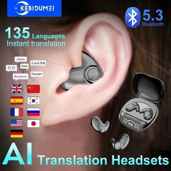 53 AI Translation Earphones Support 135 Language Wireless Headphones Sleep Headsets HiFi Noise Reduction Earbuds Z260518