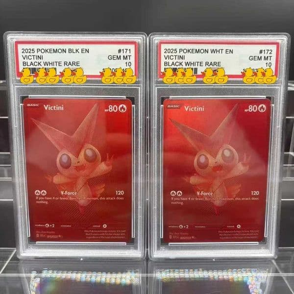 DIY PTCG Rating Card Collection Card 2025 BLACK WHITE RARE VICTINI ex ZEKROM ex Copy 10Points Rating Card Anime Game GiftL260518P0D8