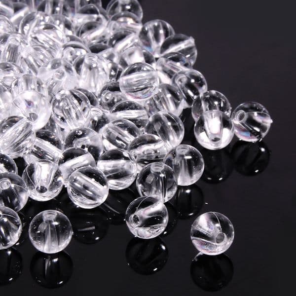 Acrylic White Straight-Hole Round DIY Beading Bag Bracelet Acrylic Transparent Loose Beads