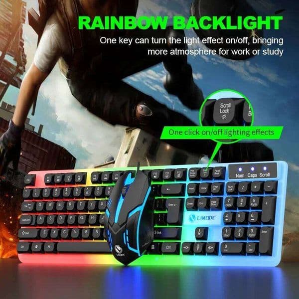 NG Gaming Mouse Combos Computer Laptop Backlight Gamer Kit LED Wired Usb Keyboard GTX350 Set-Black 26Y0518