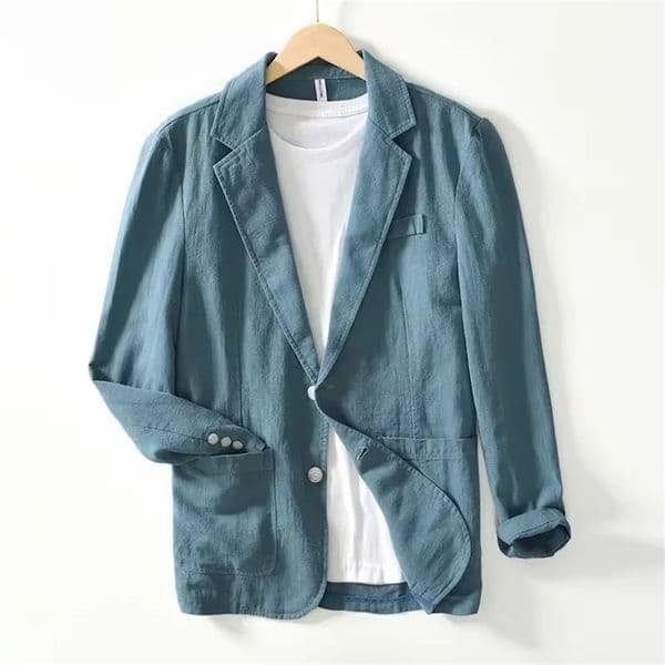 Breathable Mens Blazer Suit Jacket for Men Black Coat for Summer Business Lightweight Male Clothes i260509