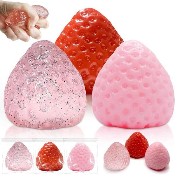 Big Strawberry Pinch Music Simulation Food Toy Squeezing Release Toy Slow Rebound Stress Relief Toy M260518