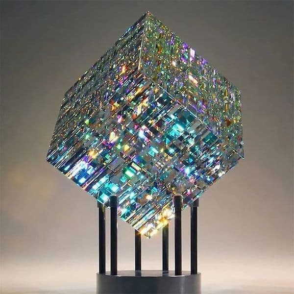 2026 Decorative Objects Figurines Magical Statue Yellow Magik Chroma Cube Sculpture Decoration Resin Free Shipping 03