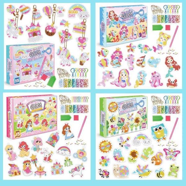 Childrens Cartoon Princess Magic Gem - Pirate Diamond Painting - Little Monster Childrens Set - Handmade DIY Keychain Sticker L260518VU93