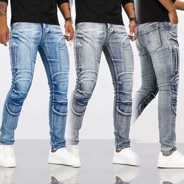 2025 Trendy Brand Biker Jeans Best Seller Cross-border Foreign Trade Slim Fit Motorcycle Pants You Smooth Your Silhouette Q260518