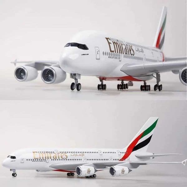 Airbus A380 UAE/Emirates Toy Plane Model 1/160 Scale 18 inchs Large Model Airplane Toy Kits with Stand Airliner Model PlaneL260518WNXU