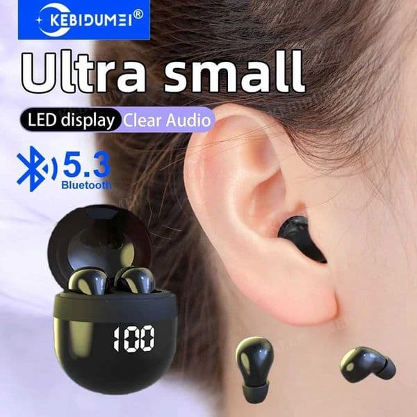 KEBIDUMEI invisible Mini Earphones 53 Headphones HiFi Stereo Noise Reduction in-ear Earbuds TWS Wireless Headsets Z260518