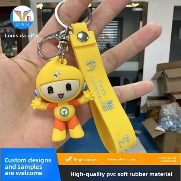 Directly supplied by the manufacturer: keychains, mobile phone PVC three-dimensional backpack pendants, cartoon mascot keychains wholesale