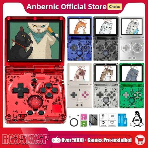 ANBERNIC NEW RG35XXSP Flip Handheld Game 3.5 Inch I Clamshell Video Gaming Console 64 Bit Linux System 64G Online Play 26L0518