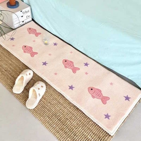 Cartoon Style Carpets for Living Room Cute Fish Bedroom Decor Carpet Fluffy Soft Bedside Long Rug Home Cloakroom Plush Floor Mat L260516