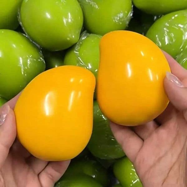 Handmade Crispy Mango Stress Ball Fidget Toy Crunchy Squeeze Ball Round Blocks Filled ASMR Anti Stress Toys for Adults M260518