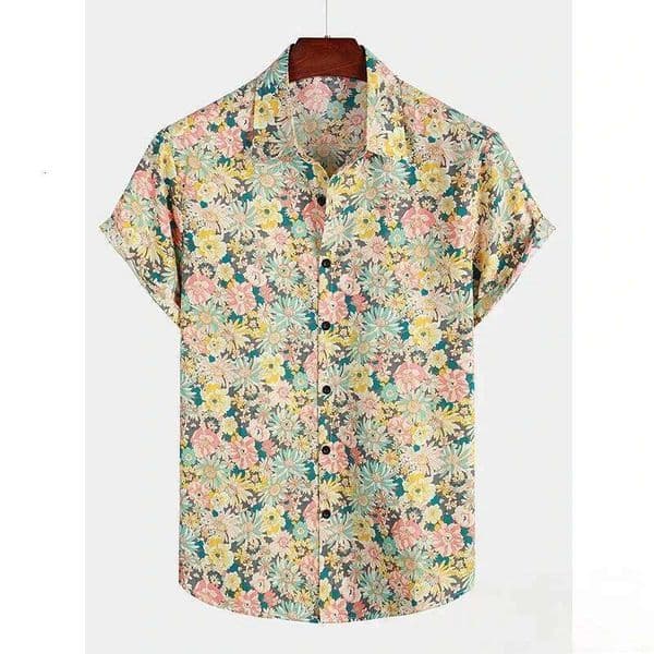 2026 Hawaiian for Men Summer Floral T-Shirt Beach Flower Prints Short Sleeve Shirt Tops Casual Adult Design Men's Clothing 26Y0518