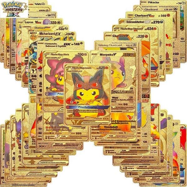 Pet Flashcards Baby Gold Foil Cards Silver Cards Pikachu Cards Charizard Pokmon VMAX Cards L260518J3Z2