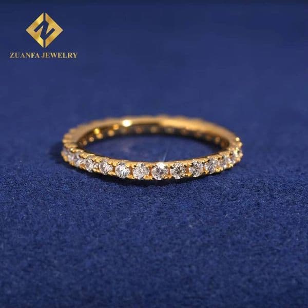 Hot Sale Women Jewelry Gold Plated 925 Sterling Silver Engagement Wedding VVS1 Moissanite S925 Ring with GRA Past Diamond Test