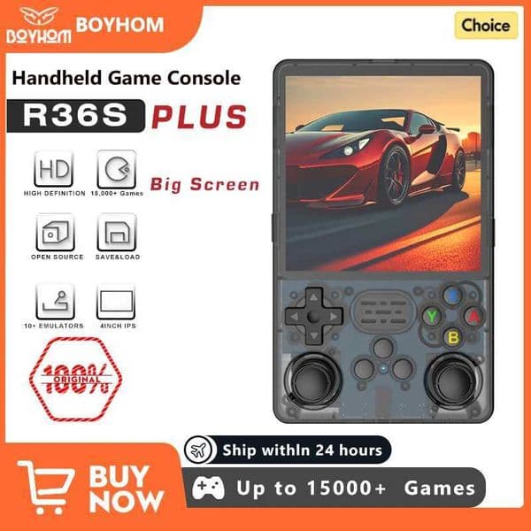 2025 R36SPLUS Handheld Game Console 4inch I Screen 30 Emulators for 1/P/GBA ARKOS 3000mAh Retro Game Player VS RGB20SX Z260518