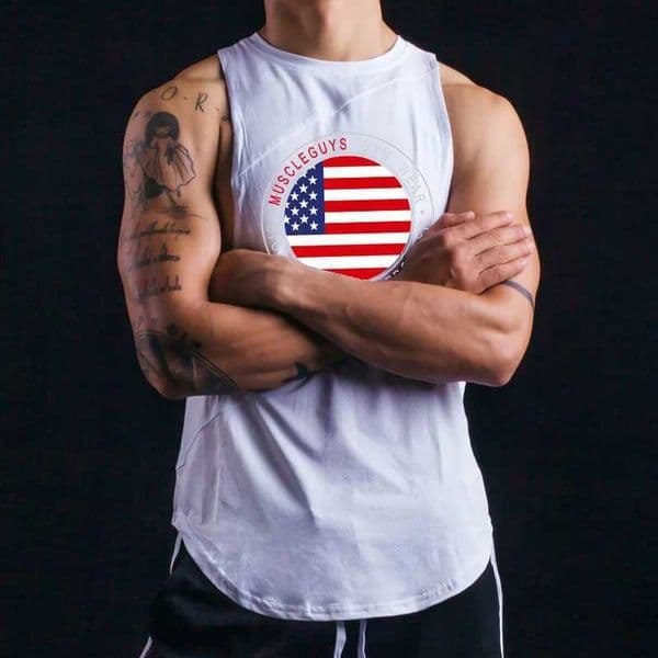 Gyms Bodybuilding Slveless Tank Tops Mesh Cotton Stitching Loose Breathable T-shirt Mens Muscle Sport Runnning Vests Z260518