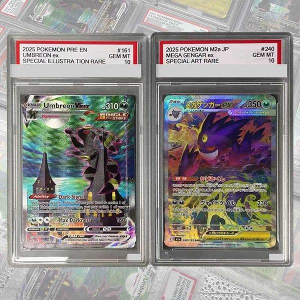 2025 M2a JP 240 MEGA GENGAR Ex DIY Proxy PTCG Graded Collection Card Special Art Rare GEM MT 10 Card Holographic Label GiftsL260518LZEZ
