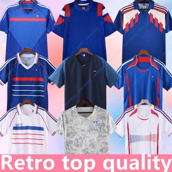 Vintage 1982-18 France Soccer Jersey GRIEZMANN Zidane Henry MBAppE 82 84 86 88 90 92 94 96 98 00 02 04 06 08 18 22 Retro French National Football Team Jersey Football Shirts