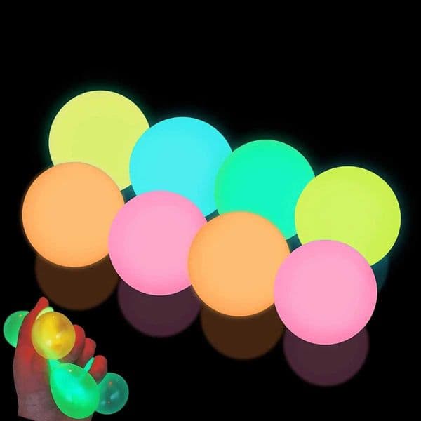 Set of 4 glow-in-the-dark squishy ballssoft stress-relieving squishy balls that stick to walls Z260518
