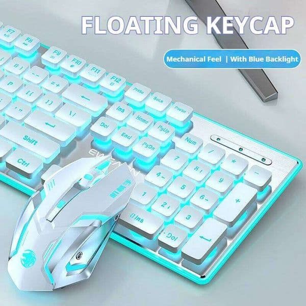 EWEADN X7S Wireless keyboard mouse silent set, Ergonomics 104Keys with LED Backlit USB, for Games and Office, Laptop/PC 26Y0518