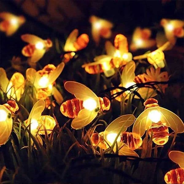 5M/10M Solar Lights String 20/50 Led Honey Bee Shape Solar Powered Fairy Lights For Outdoor Home Garden Fence Summer Decoration L260518