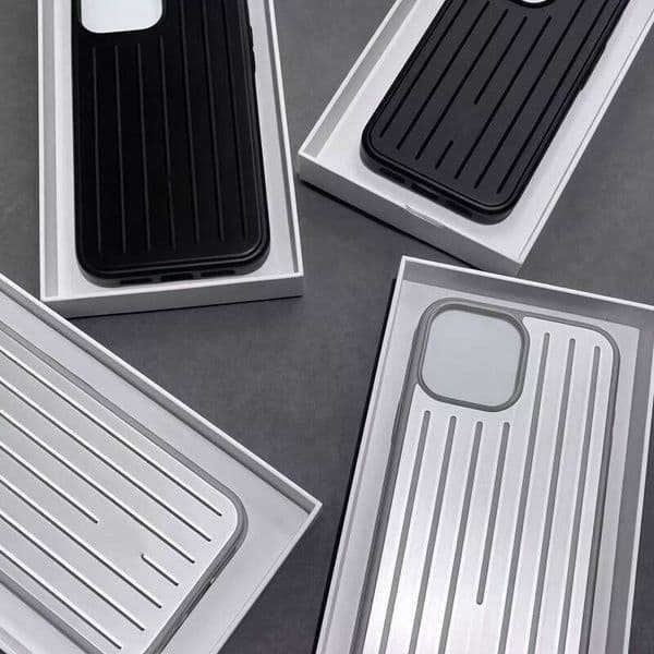 Rimowalugage Phone Case Phone Case Designer Phone Coque Suitable For I 17 16 Pro Max High End Simple 14 Max Anti Drop Fashionable Shockproof Metal Groove Cover