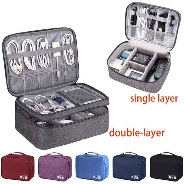 Travel Portable WaterProof Digital Electronic USB Data Line Charger Plug Storage Bag Cable Organizer 26Y0518