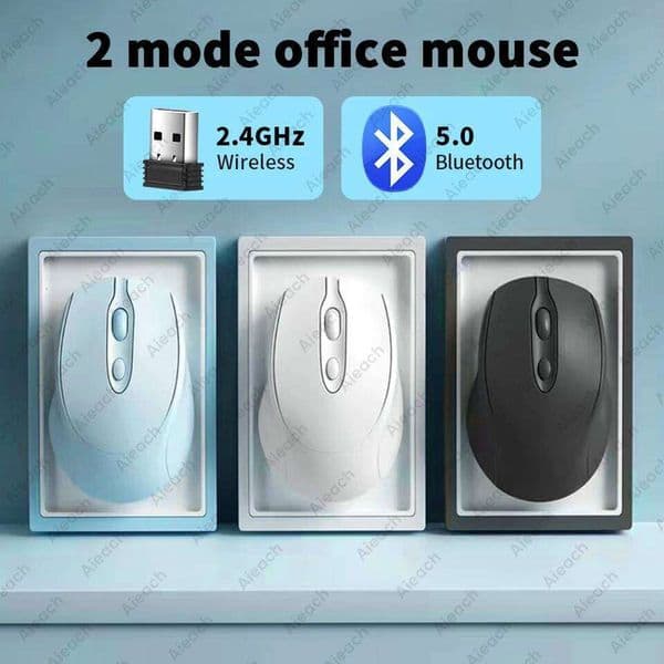 Portable Wireless BT Mouse Compact Ergonomic 2.4G USB Noiseless 1600DPI 500mAh Rechargeable for PC Tablet Laptop MacBook 26Y0519