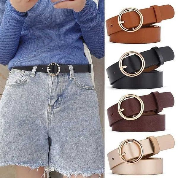 New Womens Belt Trend Gold Round Button Belt Personalized Decoration Paired with Long Pants Jeans Belt Soft and Cheap Belt Z260519