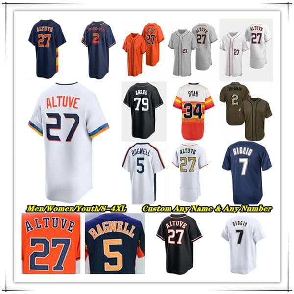 Houstons Jose Altuve AstROS Baseball Jersey Yordan Alvarez Nolan Ryan Christian Walker Vazquez Cam Smith Carlos Correa Isaac Paredes Yainer Diaz Jeremy Pena Hader