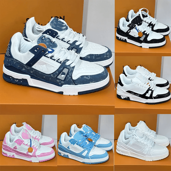 With box 10A Designer Sneakers low Luxury Skate Sneaker Mens Trainers Casual Runner Shoe Outdoor Leather Flower Skates Women Men skate Tennis Shoes Size 36-45