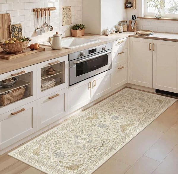 Multi-scene Long Runner Rug Non-slip Waterproof Retro Pattern Floor Mat for Kitchen Laundry Room Corridor Home DecorJ260519