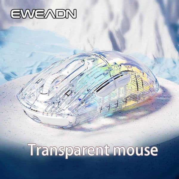 EWEADN Q8 Wireless Bluetooth Rechargeable Silent Mouse With RGB Backlit Home Use Gaming Mouses Transparent For Win/Mac Z260519