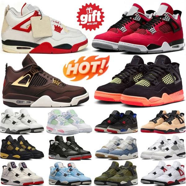 With Box 4 4s mens basketball shoes 2026 Black Cat White Cement Brick After Brick Bred Reimagined denim BLACK INFRARED BIN 23 Valentine's Day men women sneakers