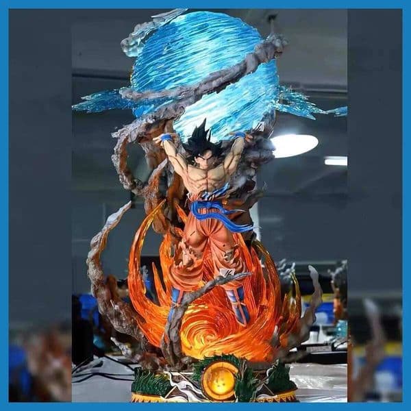 25cm Dragon Ball Spirit Bomb Sou Goku Anime Figures Super Saiya Pvc Statue Doll Action Figure Model Collection Toys Gift 26L0519