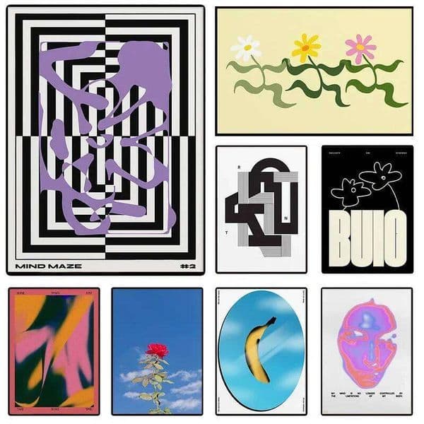 Wall Art Vintage Classic Posters Retro Abstract Print Mid Century Canvas Painting for Living Room Bedroom Home Decor 26Li0515